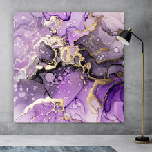 Lade das Bild in den Galerie-Viewer, Leinwandbild Fluid Art Violet Dream Quadrat