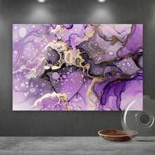 Lade das Bild in den Galerie-Viewer, Leinwandbild Fluid Art Violet Dream Querformat
