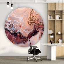 Lade das Bild in den Galerie-Viewer, Aluminiumbild gebürstet Fluid Art Volcano Kreis