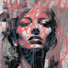 Lade das Bild in den Galerie-Viewer, Poster Frau Graffiti Modern Art Quadrat