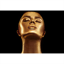 Lade das Bild in den Galerie-Viewer, Leinwandbild Frau in Gold No.1 Querformat