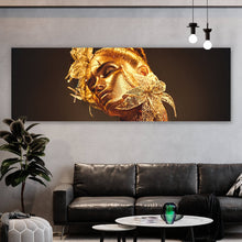 Lade das Bild in den Galerie-Viewer, Acrylglasbild Frau in Gold Panorama