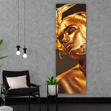 Lade das Bild in den Galerie-Viewer, Acrylglasbild Frau in Gold Panorama Hoch