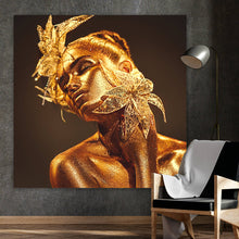 Lade das Bild in den Galerie-Viewer, Poster Frau in Gold Quadrat