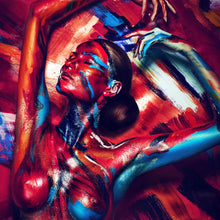Lade das Bild in den Galerie-Viewer, Poster Frau mit abstraktem Bodypaint No.2 Quadrat