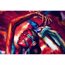 Lade das Bild in den Galerie-Viewer, Spannrahmenbild Frau mit abstraktem Bodypaint No.2 Querformat