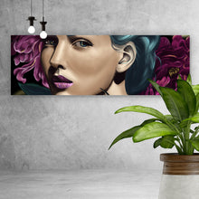 Lade das Bild in den Galerie-Viewer, Aluminiumbild Frau mit Bienen Digital Art Panorama