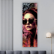 Lade das Bild in den Galerie-Viewer, Acrylglasbild Frau mit Brille Modern Art Panorama Hoch