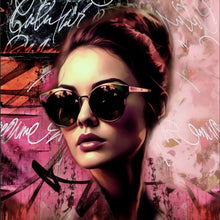 Lade das Bild in den Galerie-Viewer, Spannrahmenbild Frau mit Brille Modern Art Quadrat