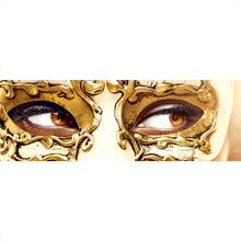 Lade das Bild in den Galerie-Viewer, Acrylglasbild Frau mit goldener Maske No.2 Panorama