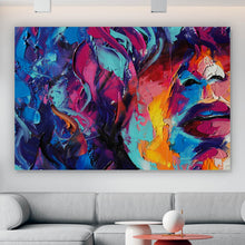 Lade das Bild in den Galerie-Viewer, Leinwandbild Frau mit Locken Abstrakt No.2 Querformat