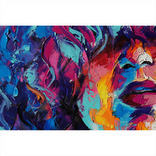 Lade das Bild in den Galerie-Viewer, Leinwandbild Frau mit Locken Abstrakt No.2 Querformat