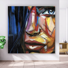 Lade das Bild in den Galerie-Viewer, Acrylglasbild Frau Zeichenstil Abstrakt Quadrat