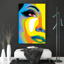 Lade das Bild in den Galerie-Viewer, Acrylglasbild Frauen Gesicht Modern Art Hochformat