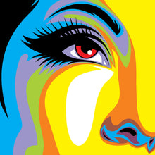 Lade das Bild in den Galerie-Viewer, Leinwandbild Frauen Gesicht Modern Art Quadrat