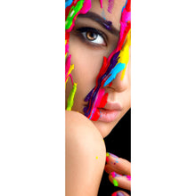Lade das Bild in den Galerie-Viewer, Aluminiumbild gebürstet Frauen Portrait mit Farbe Panorama Hoch