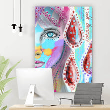 Lade das Bild in den Galerie-Viewer, Acrylglasbild Frauenauge Watching you Vintage Hochformat