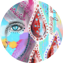 Lade das Bild in den Galerie-Viewer, Aluminiumbild gebürstet Frauenauge Watching you Vintage Kreis