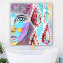 Lade das Bild in den Galerie-Viewer, Poster Frauenauge Watching you Vintage Quadrat