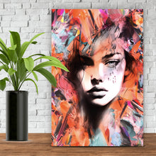 Lade das Bild in den Galerie-Viewer, Poster Frauengesicht Abstrakt Bunt Hochformat