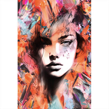 Lade das Bild in den Galerie-Viewer, Acrylglasbild Frauengesicht Abstrakt Bunt Hochformat