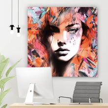Lade das Bild in den Galerie-Viewer, Poster Frauengesicht Abstrakt Bunt Quadrat