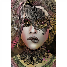 Lade das Bild in den Galerie-Viewer, Acrylglasbild Frauengesicht Bohostil Hochformat