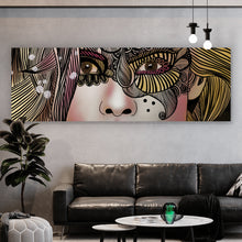 Lade das Bild in den Galerie-Viewer, Poster Frauengesicht Bohostil Panorama