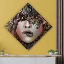 Lade das Bild in den Galerie-Viewer, Poster Frauengesicht Bohostil Raute