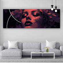 Lade das Bild in den Galerie-Viewer, Poster Frauengesicht mit Blumen Modern Art Panorama