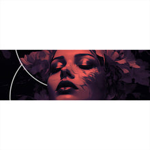 Lade das Bild in den Galerie-Viewer, Poster Frauengesicht mit Blumen Modern Art Panorama