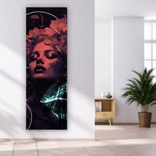 Lade das Bild in den Galerie-Viewer, Poster Frauengesicht mit Blumen Modern Art Panorama Hoch