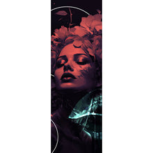 Lade das Bild in den Galerie-Viewer, Poster Frauengesicht mit Blumen Modern Art Panorama Hoch