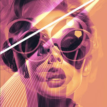 Lade das Bild in den Galerie-Viewer, Poster Frauengesicht mit Brille Modern Art Quadrat