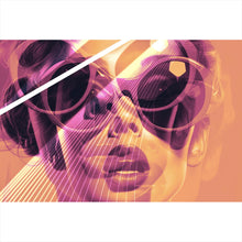 Lade das Bild in den Galerie-Viewer, Poster Frauengesicht mit Brille Modern Art Querformat