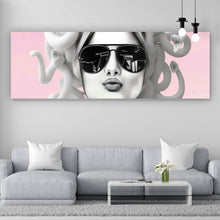 Lade das Bild in den Galerie-Viewer, Acrylglasbild Frauengesicht mit Schlangen Panorama