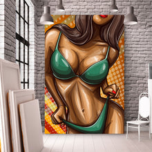 Lade das Bild in den Galerie-Viewer, Spannrahmenbild Frauenkörper im Pop Art Style Hochformat