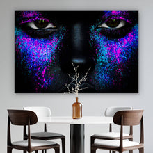 Lade das Bild in den Galerie-Viewer, Aluminiumbild Frauenportrait Neon No.2 Querformat