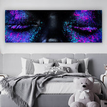 Lade das Bild in den Galerie-Viewer, Spannrahmenbild Frauenportrait Neon No.3 Panorama