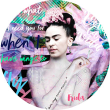 Lade das Bild in den Galerie-Viewer, Aluminiumbild gebürstet Frida Pop Art Kreis