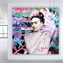 Lade das Bild in den Galerie-Viewer, Leinwandbild Frida Pop Art Quadrat