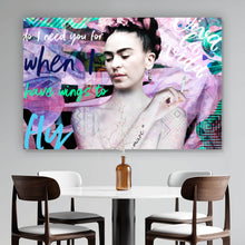 Lade das Bild in den Galerie-Viewer, Aluminiumbild gebürstet Frida Pop Art Querformat