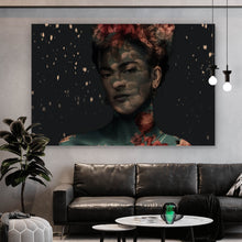 Lade das Bild in den Galerie-Viewer, Acrylglasbild Frida Vintage mit Blumen Querformat