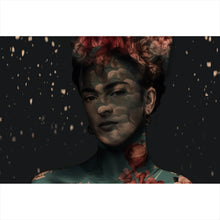 Lade das Bild in den Galerie-Viewer, Spannrahmenbild Frida Vintage mit Blumen Querformat