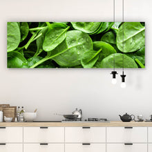 Lade das Bild in den Galerie-Viewer, Spannrahmenbild Frischer Blattspinat Panorama