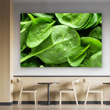 Lade das Bild in den Galerie-Viewer, Leinwandbild Frischer Blattspinat Querformat