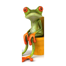 Lade das Bild in den Galerie-Viewer, Aluminiumbild gebürstet Frosch auf Toilette Panorama Hoch