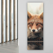Lade das Bild in den Galerie-Viewer, Acrylglasbild Fuchs am Waldrand Panorama Hoch