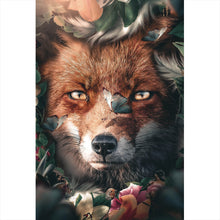 Lade das Bild in den Galerie-Viewer, Spannrahmenbild Fuchs im Blütenwald Hochformat