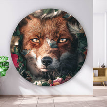 Lade das Bild in den Galerie-Viewer, Aluminiumbild Fuchs im Blütenwald Kreis